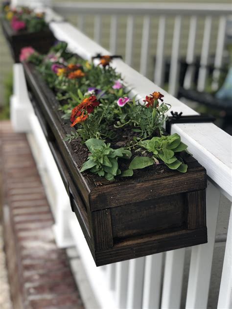 railing mounted flower boxes